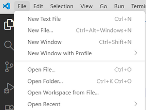 Open folder i Visual Studio Code